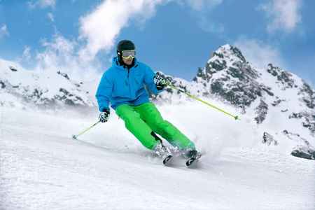 Skifahrer auf der Piste