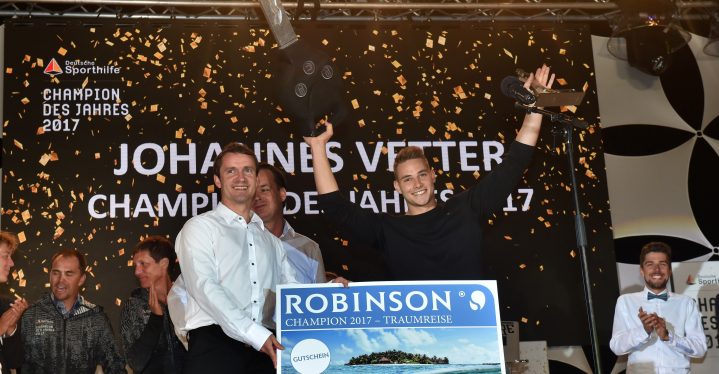 Der Speerwerfer Johannes Vetter wird im ROBINSON Club Apulia zum Champion des Jahres 2017gekürt. Foto: picture alliance für Sporthilfe  