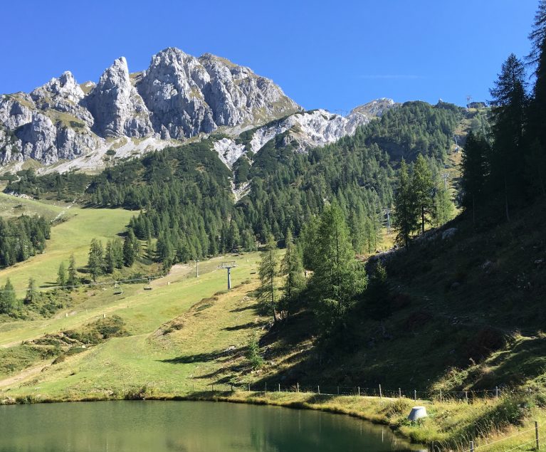 Wandern auf der Alm in Kärnten.