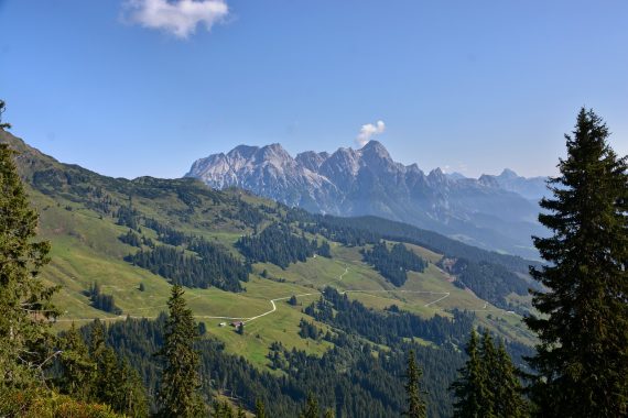 Wunderschöne Landschaft mit Bergen im Hintergrund