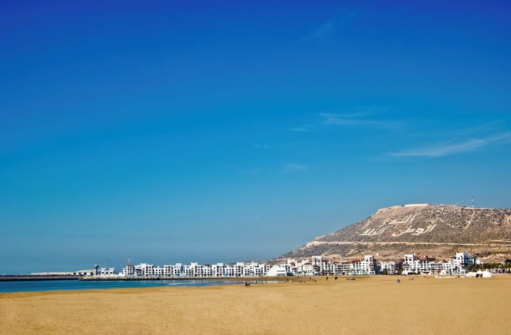 Sandstrand in Agadir Marokko