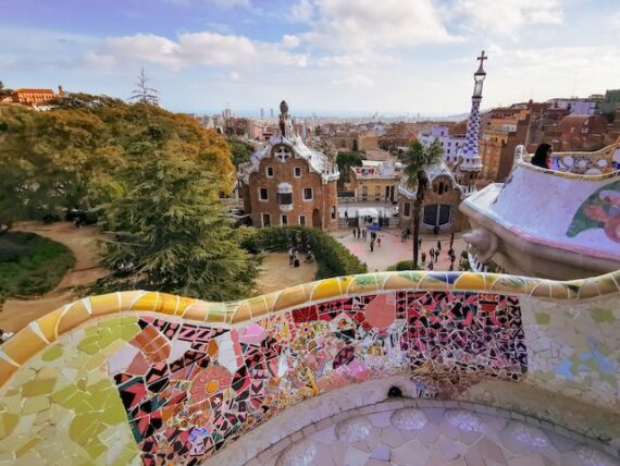 Park Güell in Barcelona von oben