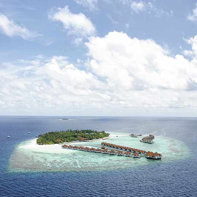 Wasserbungalows, Hütten auf dem Wasser, Maledieven, Strand, Meer, Insel