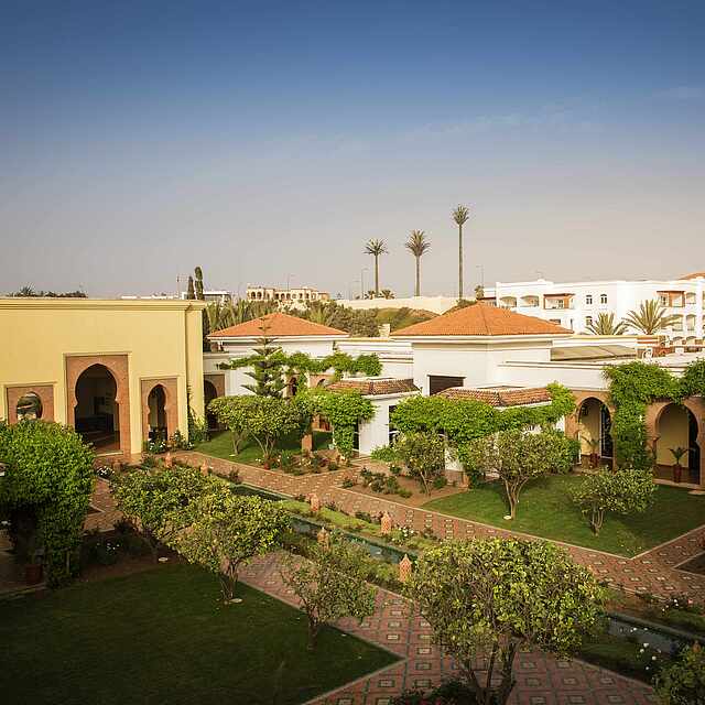 Toller Ausblick von oben: So schön ist der ROBINSON Club Agadir Blick von oben auf die Gartenanlage im Club Agadir